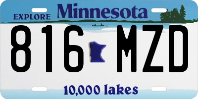 MN license plate 816MZD