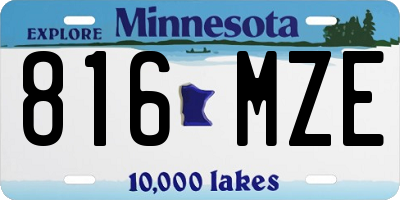 MN license plate 816MZE
