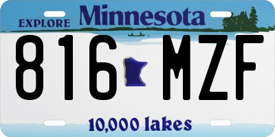 MN license plate 816MZF
