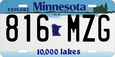 MN license plate 816MZG