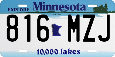 MN license plate 816MZJ