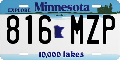 MN license plate 816MZP