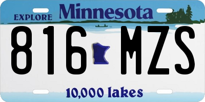 MN license plate 816MZS