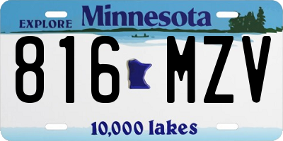 MN license plate 816MZV