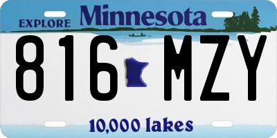 MN license plate 816MZY