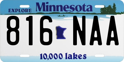MN license plate 816NAA