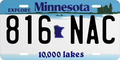 MN license plate 816NAC