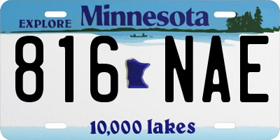 MN license plate 816NAE