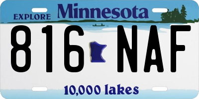 MN license plate 816NAF