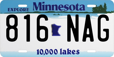 MN license plate 816NAG
