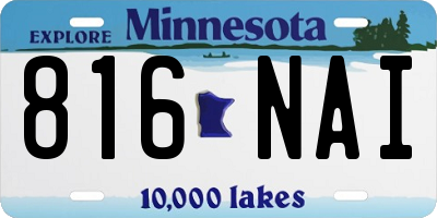 MN license plate 816NAI