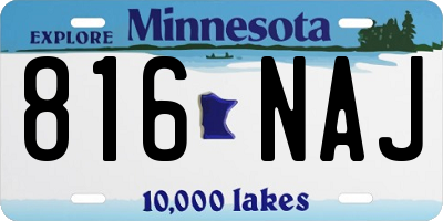 MN license plate 816NAJ
