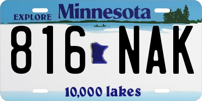 MN license plate 816NAK