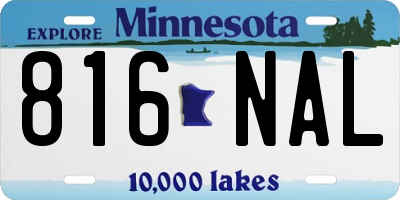 MN license plate 816NAL