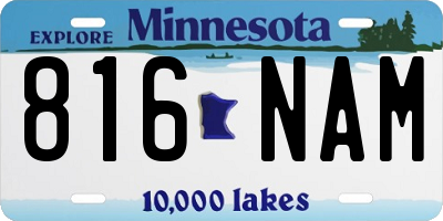 MN license plate 816NAM