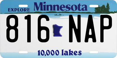 MN license plate 816NAP
