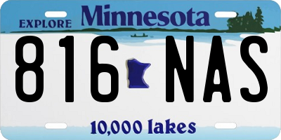 MN license plate 816NAS