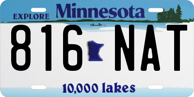 MN license plate 816NAT