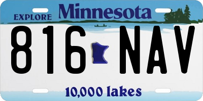 MN license plate 816NAV