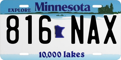 MN license plate 816NAX
