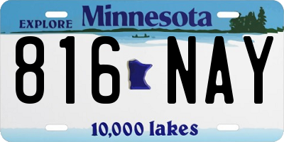 MN license plate 816NAY
