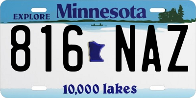 MN license plate 816NAZ