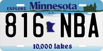 MN license plate 816NBA