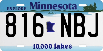 MN license plate 816NBJ