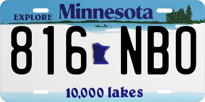 MN license plate 816NBO