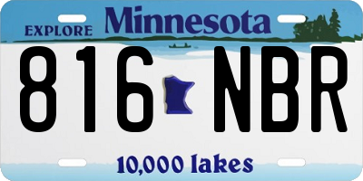 MN license plate 816NBR