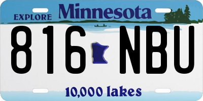 MN license plate 816NBU
