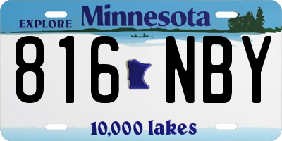 MN license plate 816NBY