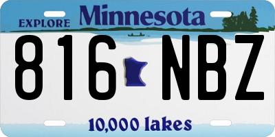 MN license plate 816NBZ