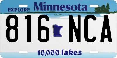 MN license plate 816NCA