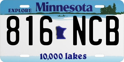 MN license plate 816NCB