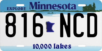 MN license plate 816NCD