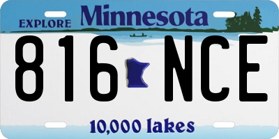 MN license plate 816NCE