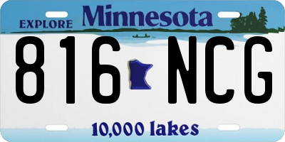 MN license plate 816NCG