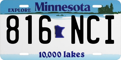MN license plate 816NCI