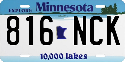 MN license plate 816NCK