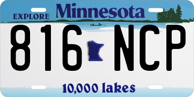 MN license plate 816NCP