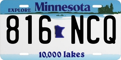 MN license plate 816NCQ