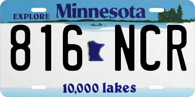 MN license plate 816NCR