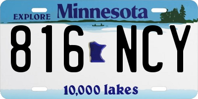 MN license plate 816NCY