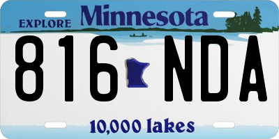 MN license plate 816NDA