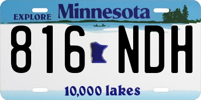 MN license plate 816NDH