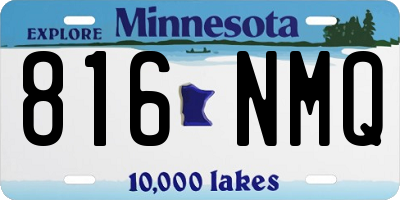 MN license plate 816NMQ