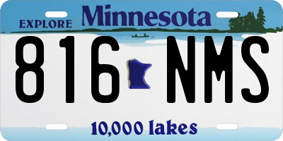 MN license plate 816NMS