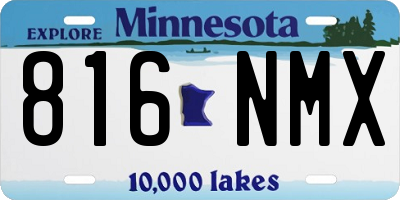 MN license plate 816NMX