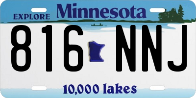 MN license plate 816NNJ